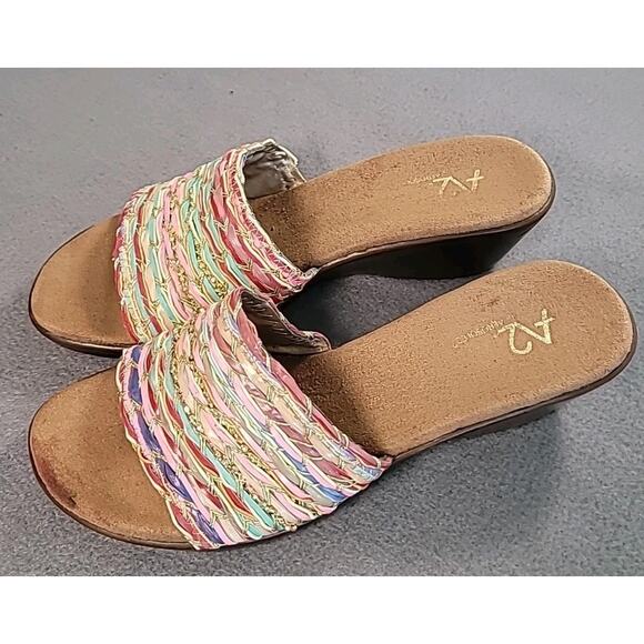 A2 Say Yes Woven Wedge Slip-On Brown Multi 7.5 - Picture 2 of 9
